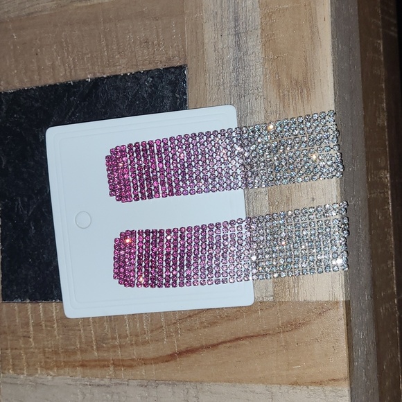 Barbie Ombre Rhinestone Earrings - Picture 3 of 5